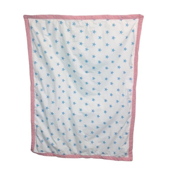 Sumersault Blue Stars Red Gingham Baby Blanket 29" X 38" - Picture 1 of 4